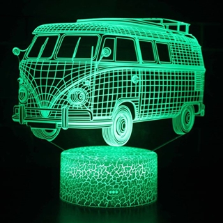Bus 3D lamper med fjernbetjening - Dæmpbar